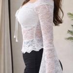 Pretty Lace Full Sleeves Partywear Top- T502